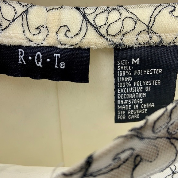 RQT Sheer Lace Print Skirt White and Black Size M - Picture 2 of 8